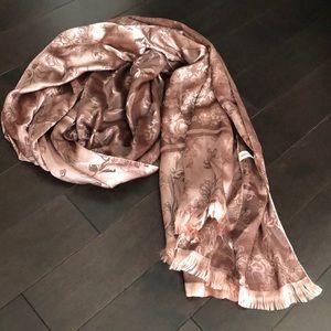 FREE W PURCHASE Pink and Brown Floral Scarf